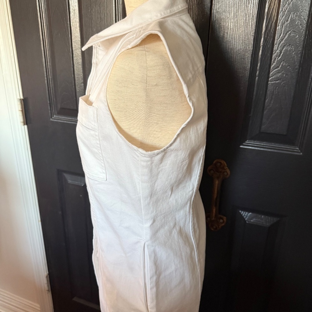 Banana Republic Denim Button down White Sleeveless Dress - Picture 6 of 10